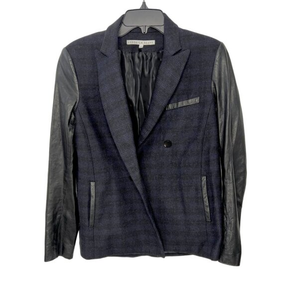 Veronica Beard Blue Black Double Breasted Dickey Blazer - Size M - Picture 1 of 9
